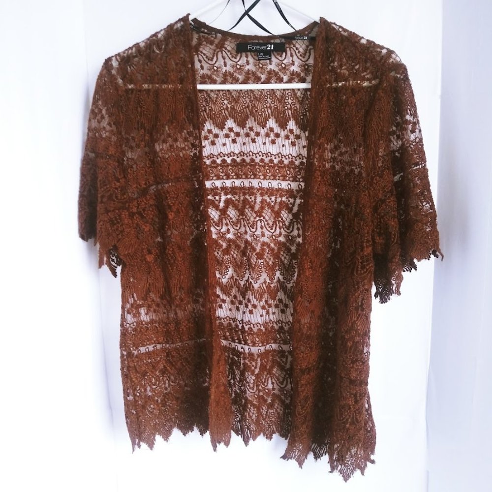 Forever21 Lace Open Cardigan